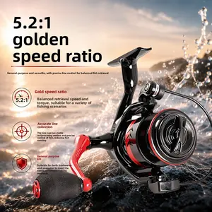 DeepJaw Outfitters Full Metal Spool Ultralight Spinning Fishing Reel, Left & Right Interchangeable Handle Smooth Long Cast Spinning Reels, Lightweight Tackle for Trout Panfish Freshwater Lure Angling