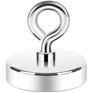 Fishing Magnet, 1.75 inches 250lb Strong Magnets Heavy Duty with Eyebolt, Super Neodymium High Power Magnet with Handle for Lifting and Pick up