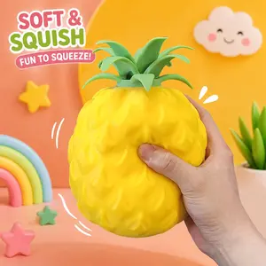 Realistic Pineapple Squeeze Ball, Large Dough Fruit Squeeze Toy, Soft Stress Relief Toy, Slow Rebound, Sensory Fun for Kids, Party Gift, Birthday Present