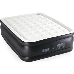 [Deals for You Days]Portable Inflatable Air Bed with Storage Bag,Built in Pump Double Height Mattress,Soft Flocked Top,Camping Travel Guest Bed for Home Outdoor Use
