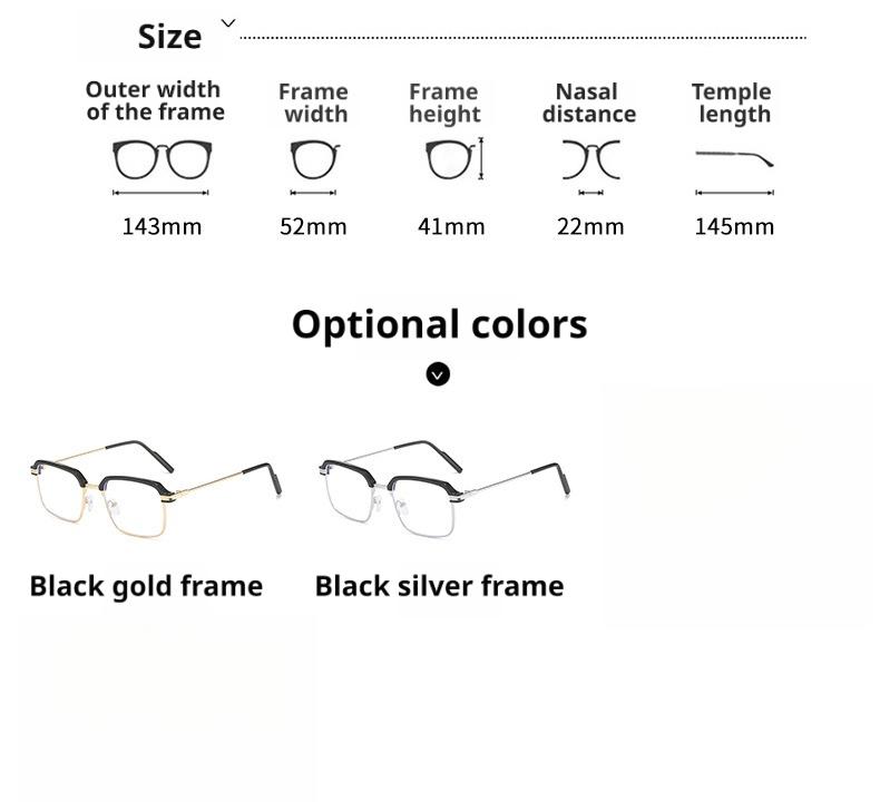 Auto Light Adaptive Smart Glasses 2 in 1 Blue Light Blocking UV Protection Color Changing Lenses Metal Frame Lightweight for Men Women