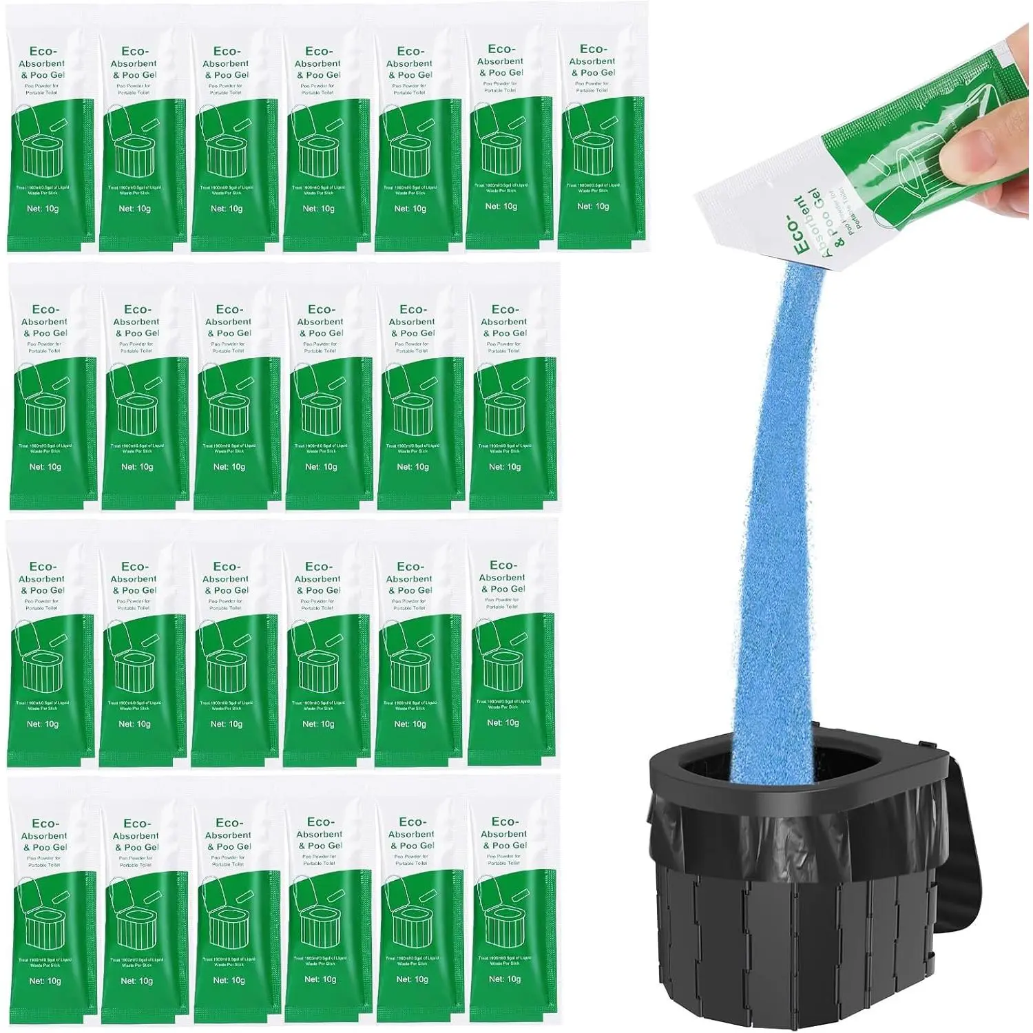 Poo Gel  Portable Toilet, Poo Gel  Camping Toilet, Poo Deodorizing Treatment Portable  car Camping Camping Toilet Bags