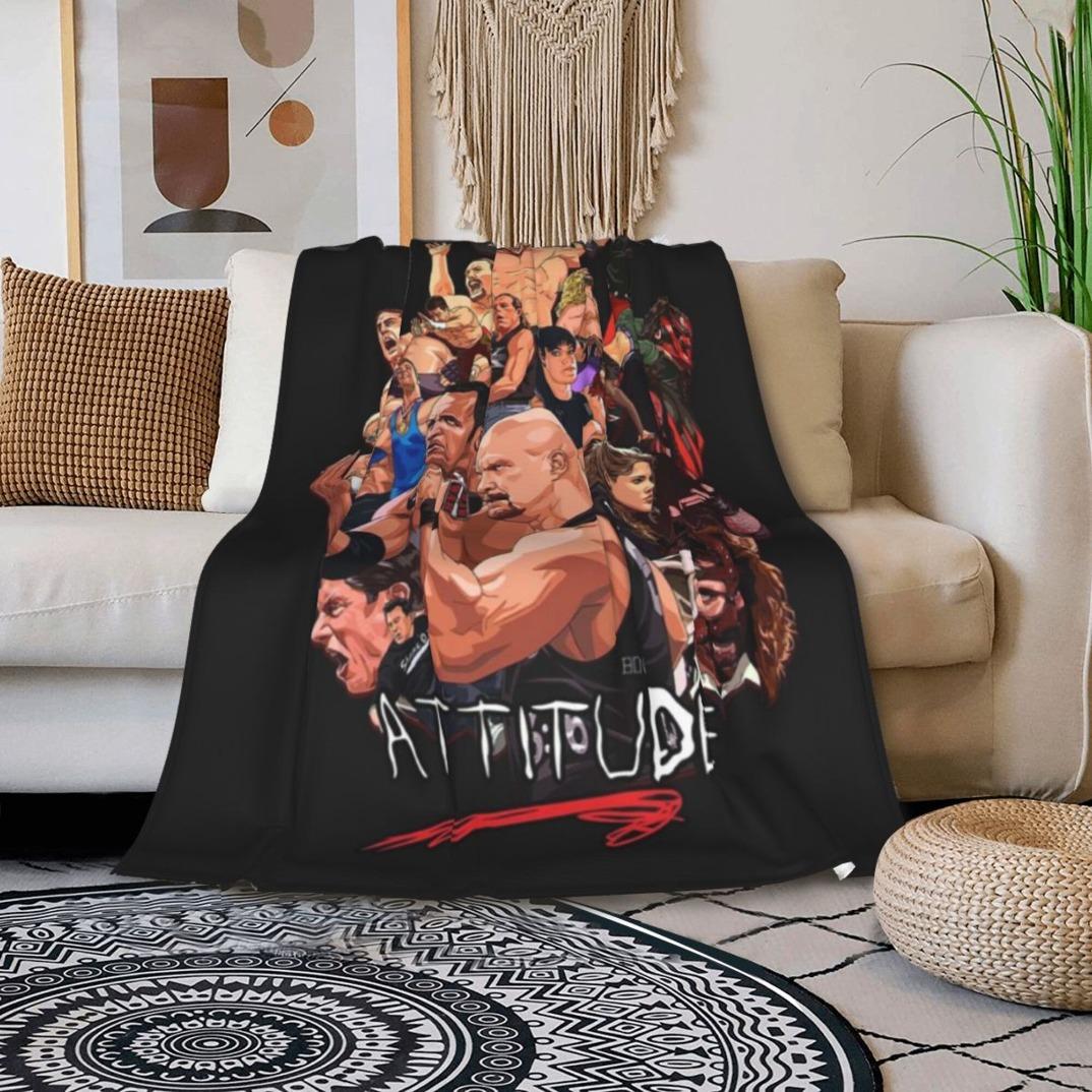 [Soft Flannel Blanket] Soft and Comfortable Wrestling King Pattern Flannel Lunch Blanket | Polyester, Digital Print, Lightweight, Suitable for Office Lunch Break, Relieve Stress, Warm and Soft, Can Be Used in All Seasons, Warm Haven Textiles
