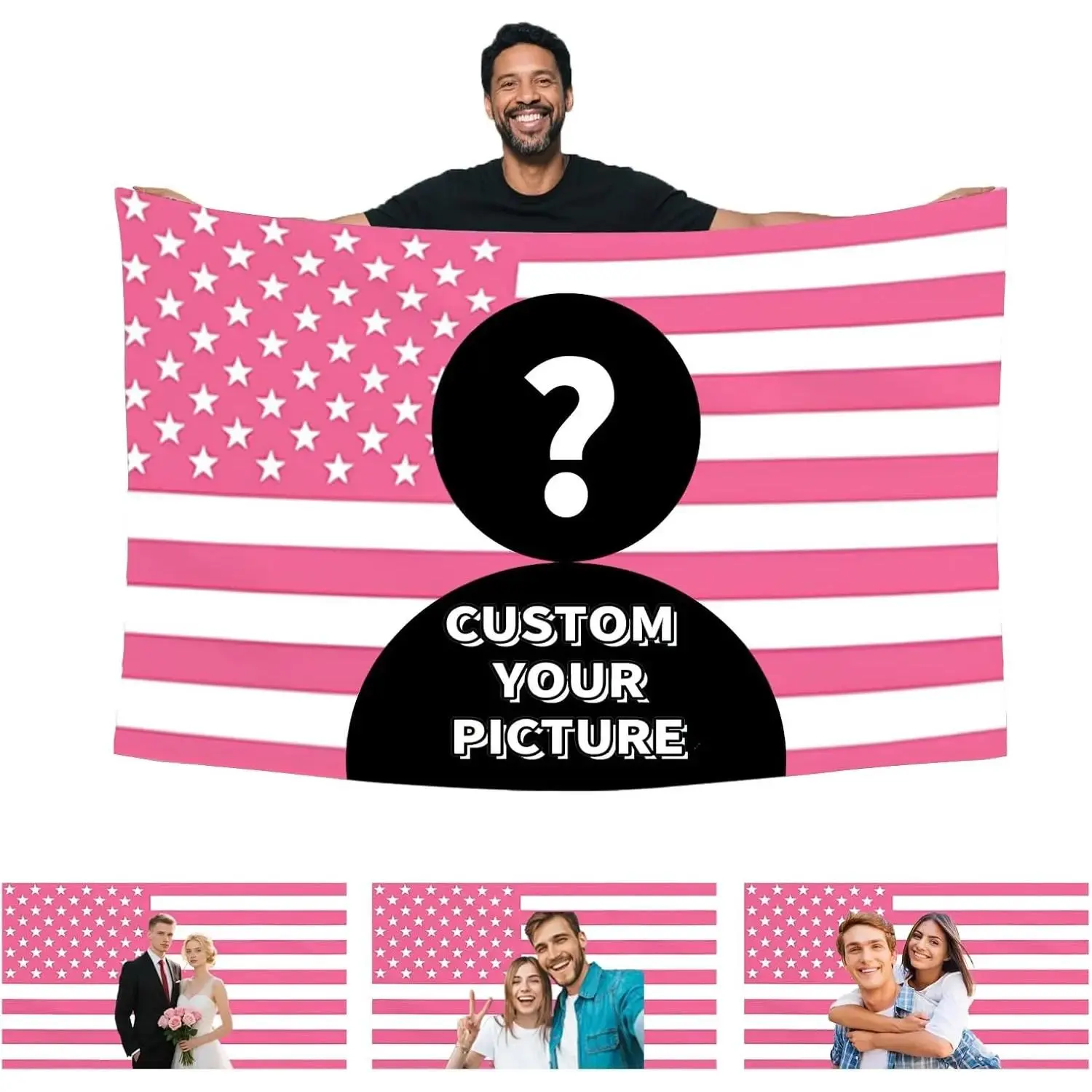 Custom Pink America Flag 30x40 inch Personalized Flags Design Your Image Funny Tapestry Poster For Decorate Clubs tapestry