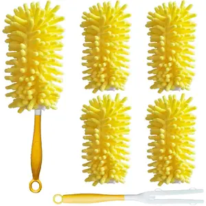 Duster for , 4 Refills + 1 Handle, Yellow | 360 Heavy Duty Duster Refill, Compatible with  Hand Dusters, For Dusting Furniture, Blinds, Ceiling Fans, Walls