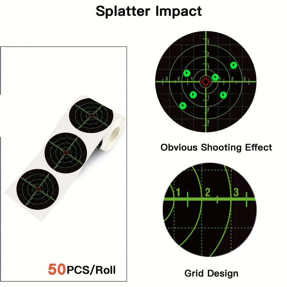 VIGEROSO Splatter Shooting Targets 6 Inch Reactive Paper Target Stickers 50 Self Adhesive Target Roll for BB Gun, Pellet Gun, Airsoft, Rifle Indoor and Outdoor Shooting Range