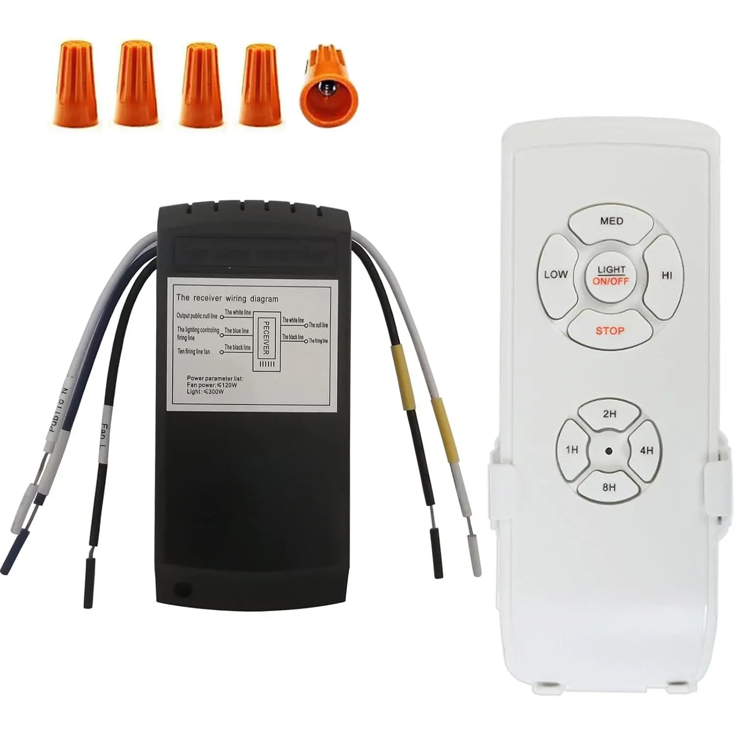 Ceiling Fan Remote Control and Receiver Kit, 3-in-1 Ceiling Fan Light 4 Timing and 3 Speed  Remote Control for Ceiling Fan Lamp