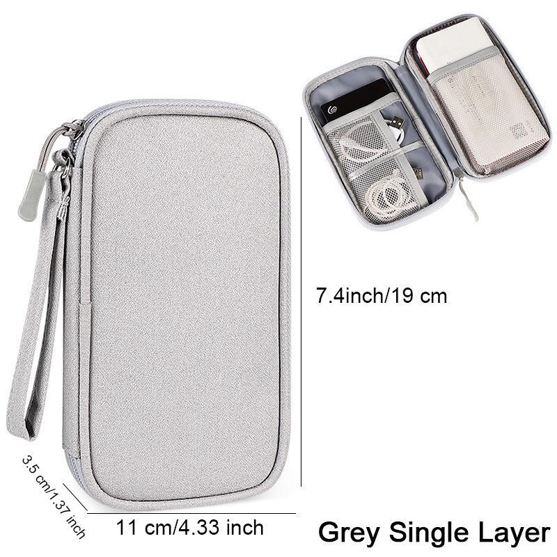 Cable Storage Case, 1 Count Large Capacity Multi-grid Cable Storage Bag, Waterproof Cable Case