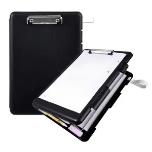 Clipboard with Storage, Clip Board 8.5 x 11 with Pen Holder, Plastic Organization Case Box for Letter Legal A4 Size Paper, Low Profile Clip, Nurses Teachers Must Haves, School & Office Supplies