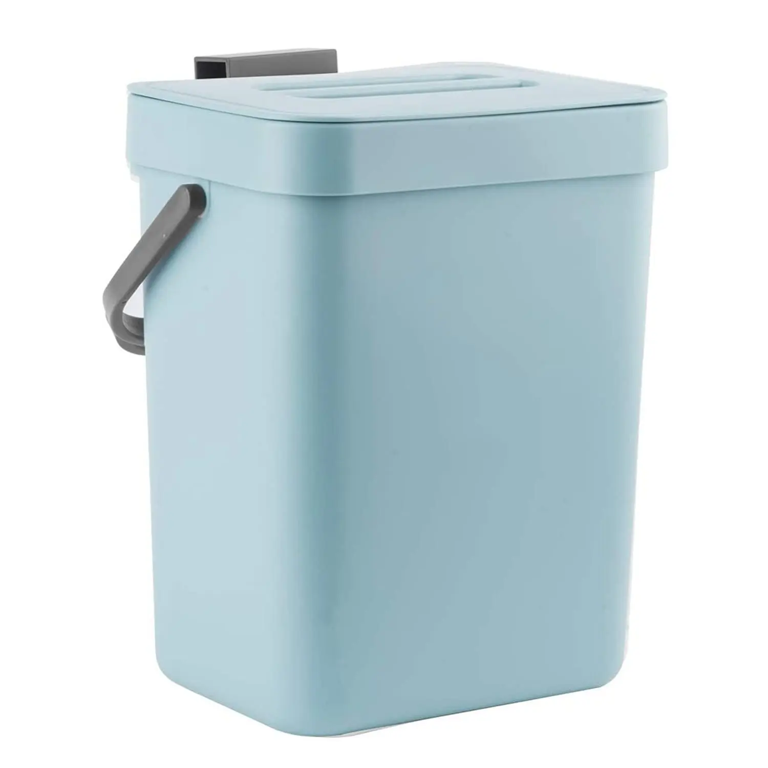 Compost Bin Kitchen, Small Compost Bin for Kitchen, Countertop Compost Bucket with Lid, Odorless Hanging Trash Can for RV/Office/Dog, Mini Food Waste Bin for Countertop, 3L/0.8 Gal, Blue