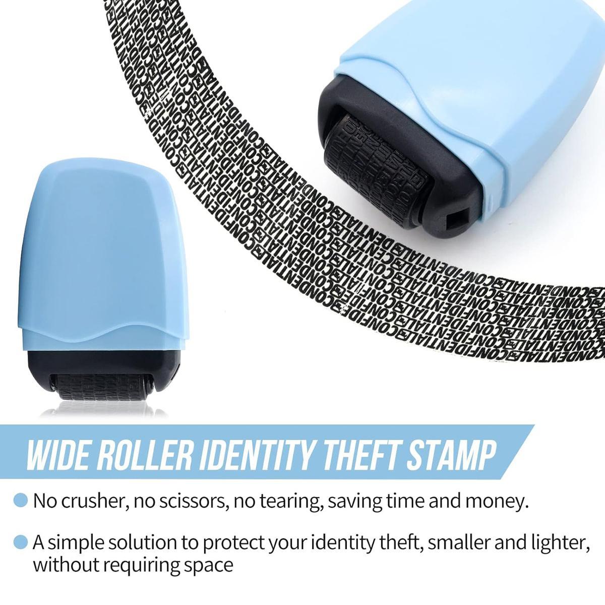 Identity Theft Protection Roller Stamp,1 Count Confidential Roller Stamp,Anti Theft,Privacy &Security Stamp,Refill Ink Designed for ID Blackout Security,Office Supplies
