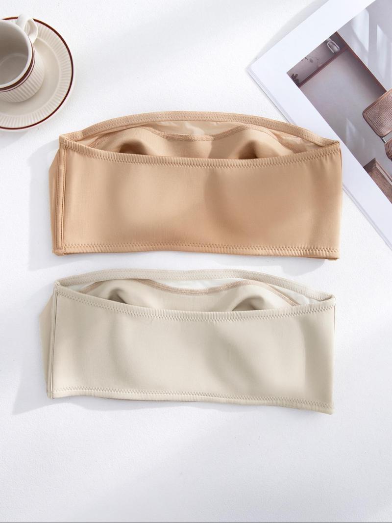 Women's Solid Color Wireless Bra, Casual Comfortable Breathable Strapless Bra for Daily Wear, Women's Underwear for All Seasons, Soft Breathable Bra