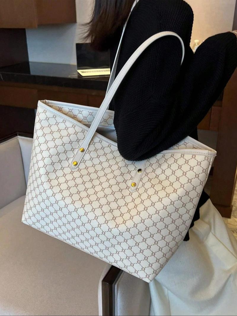 Fashionable Large Capacity Shoulder Bag, Casual Versatile Tote Bag for Women, Trendy All-match Commuter Bag for Daily Used, Handbag Shoulder Bag, Fashionable Patterned Bag