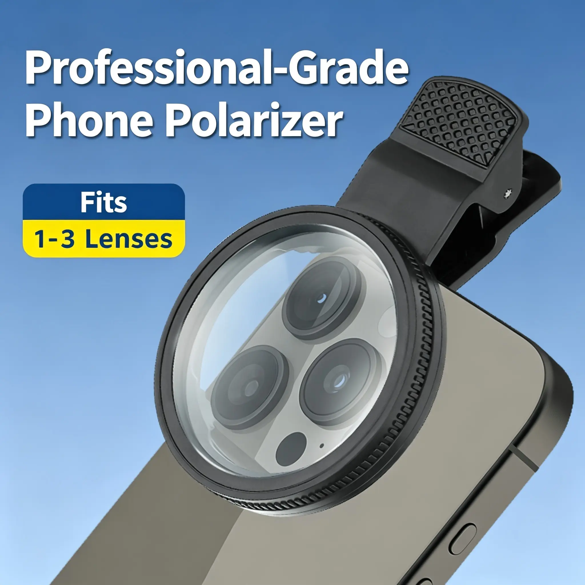 Phone Filter Polarizing Lens, Camera Lens Polarizer, Anti-Glare, Rotatable Ring, Enhance Photo Quality, Ideal for Smartphone Photography