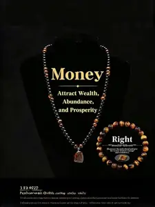Buy One Get One Free Money Attraction Pendant Necklace, Lion Stone Healing Crystal, Basalt Anniversary Party Jewelry, Long Chain, Unisex Gift