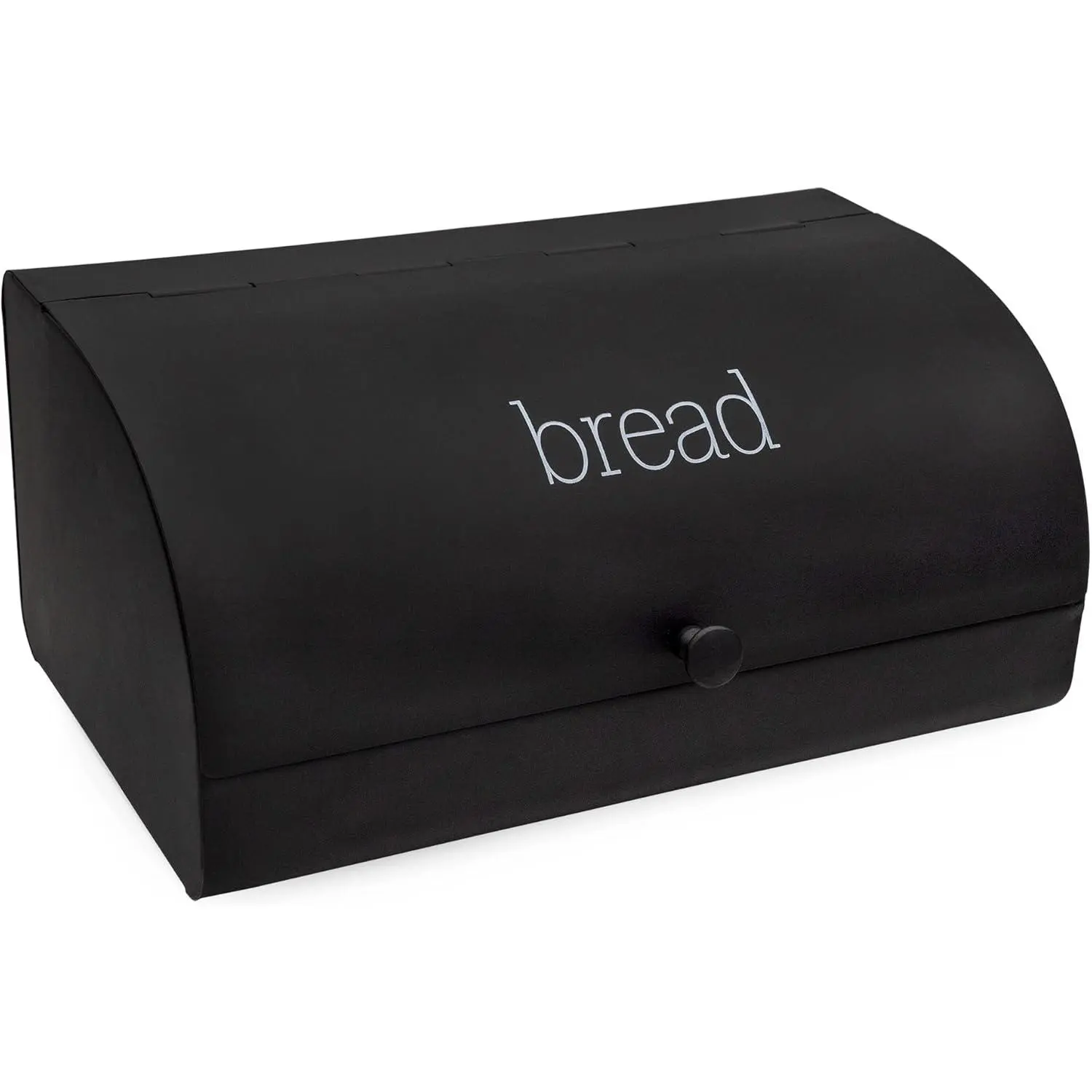 Black Bread Box; Retro  Style Enamel Countertop Bread Bin