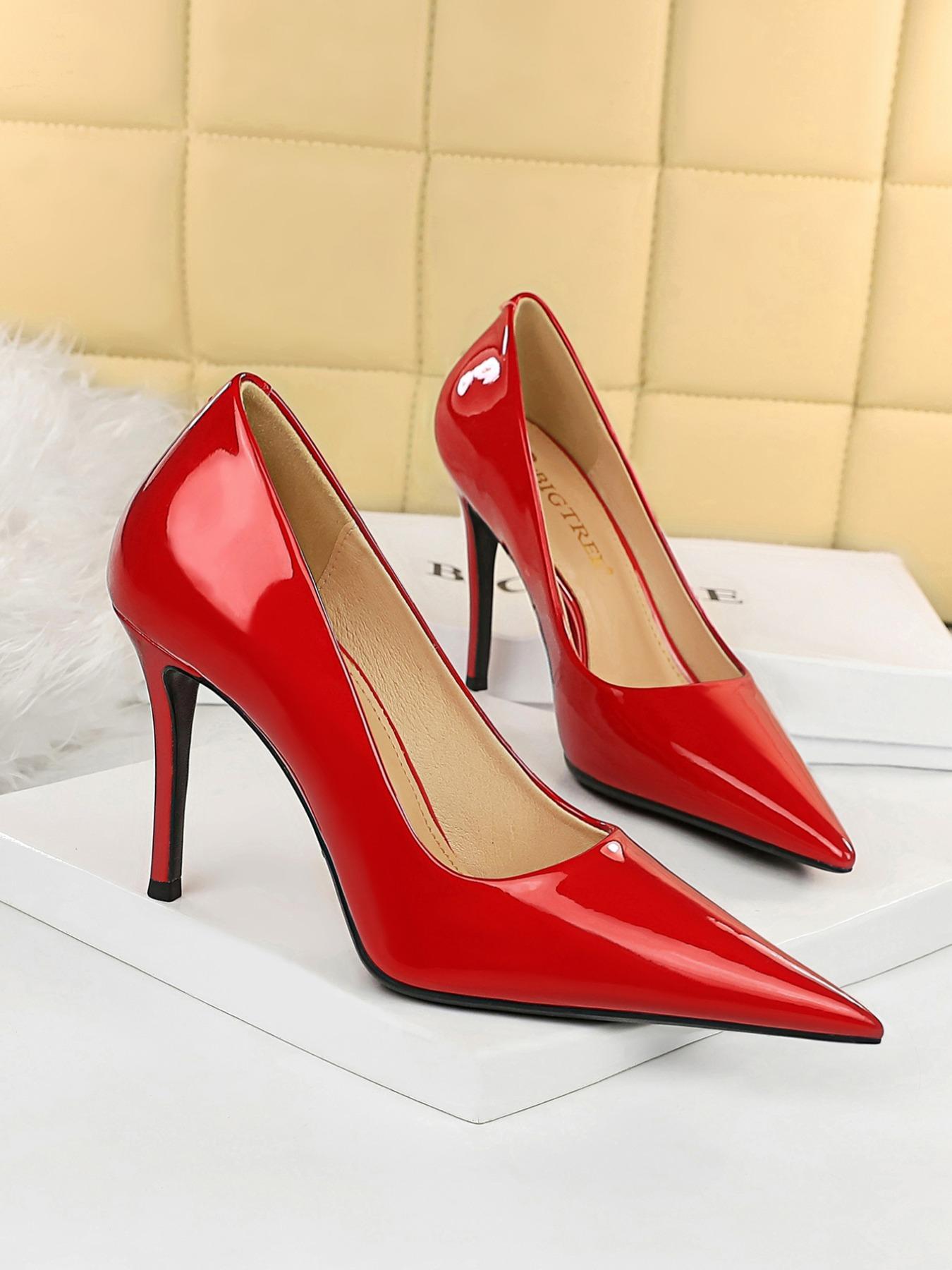 Valentine's Day Women's Fashionable Solid Color Stiletto Heels, Elegant Pointed Toe High Heels for Party, Daily Clothing Decor for Women & Girls