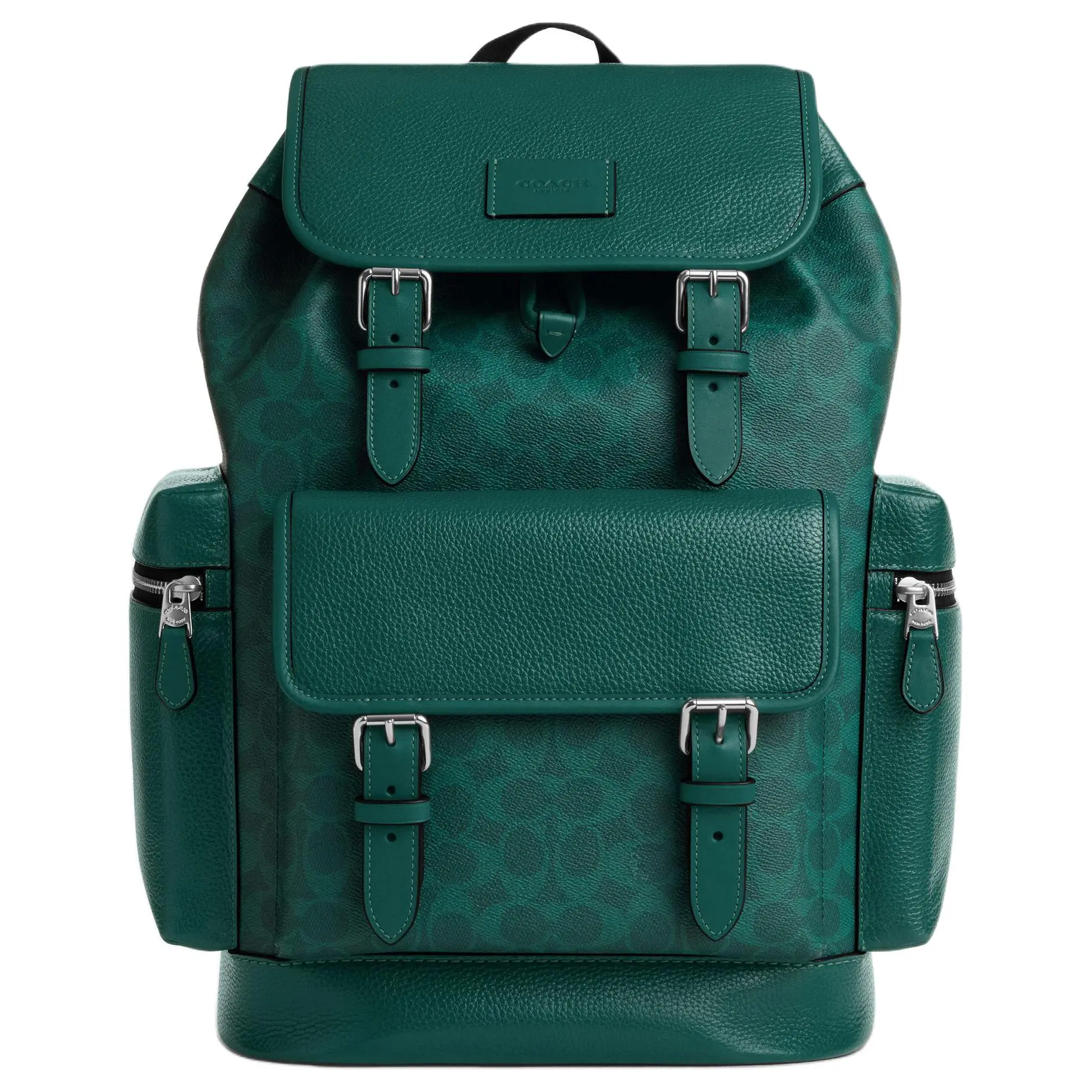 COACH Sprint 29 Drawstring and Snap-Closure Backpack with Fabric Lining, Genuine Leather, Large Size for Men, Sea Green