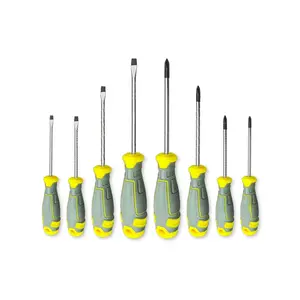 8-Piece Cross and Flat Head Screwdriver Set, Multi-Size Non-Slip Handles, Essential Home Repair Kit, Daily Use Tools