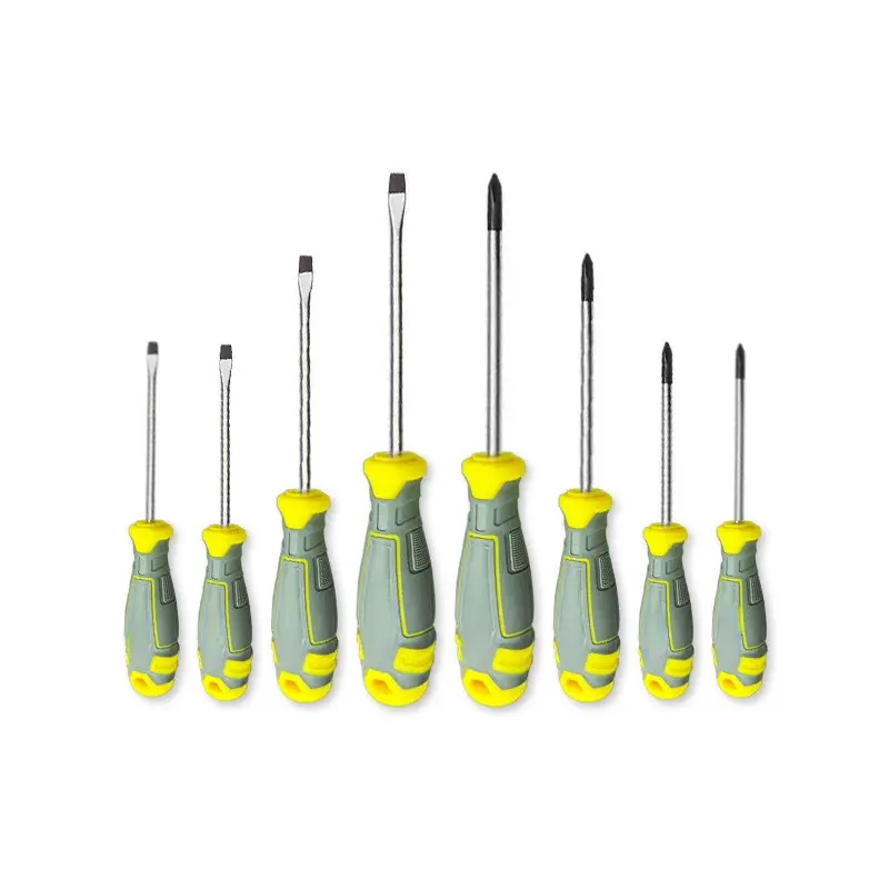 8-Piece Cross and Flat Head Screwdriver Set, Multi-Size Non-Slip Handles, Essential Home Repair Kit, Daily Use Tools