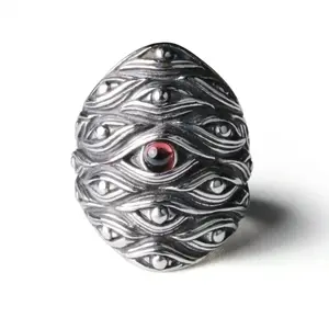 Minimalist Niche Fashion Hip Hop Hundred Eyes Monster Opening Adjustable Red Eye Ring Devil's Eye Punk Goth Street Party Jewelry