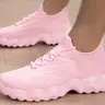 Women's Fashionable Lace-Up Low Top Sports Sneakers, Casual Comfortable Breathable Trendy Running Shoes, Versatile Basic Shoes for Daily Wear, Athletic Knitted Running Shoes