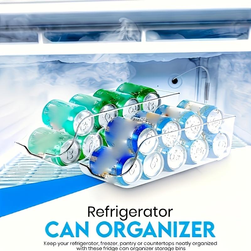 1Pack Transparent Acrylic Storage Box | Stackable Organizer for Soda, Cans, and Energy Drinks - Durable, Ideal for Refrigerator, Freezer, Pantry, and Kitchen Use - Home and Office Essential, Easy-to-Clean, Angled