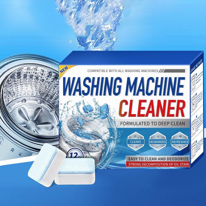 Washing Machine Cleaner Descaler,12pcs/24pcs Deep Cleaning Tablets Degreaser for Front Loader & Top Load Washer,Clean Inside Drum & Laundry Tub Seal Tool for Home Dormitory Laundry Room,Degreasers for front-loading and top-loading washing machines