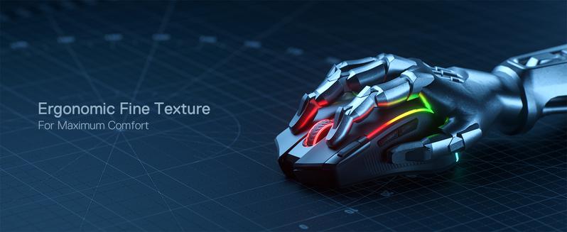 Redragon M612 PRO RGB Gaming Mouse, 8000 DPI Wired/Wireless Optical Gamer Mouse with 9 Programmable Buttons & 7 Backlit Modes, BT & 2.4G Wireless, Software Supports DIY Keybinds Rapid Fire Button