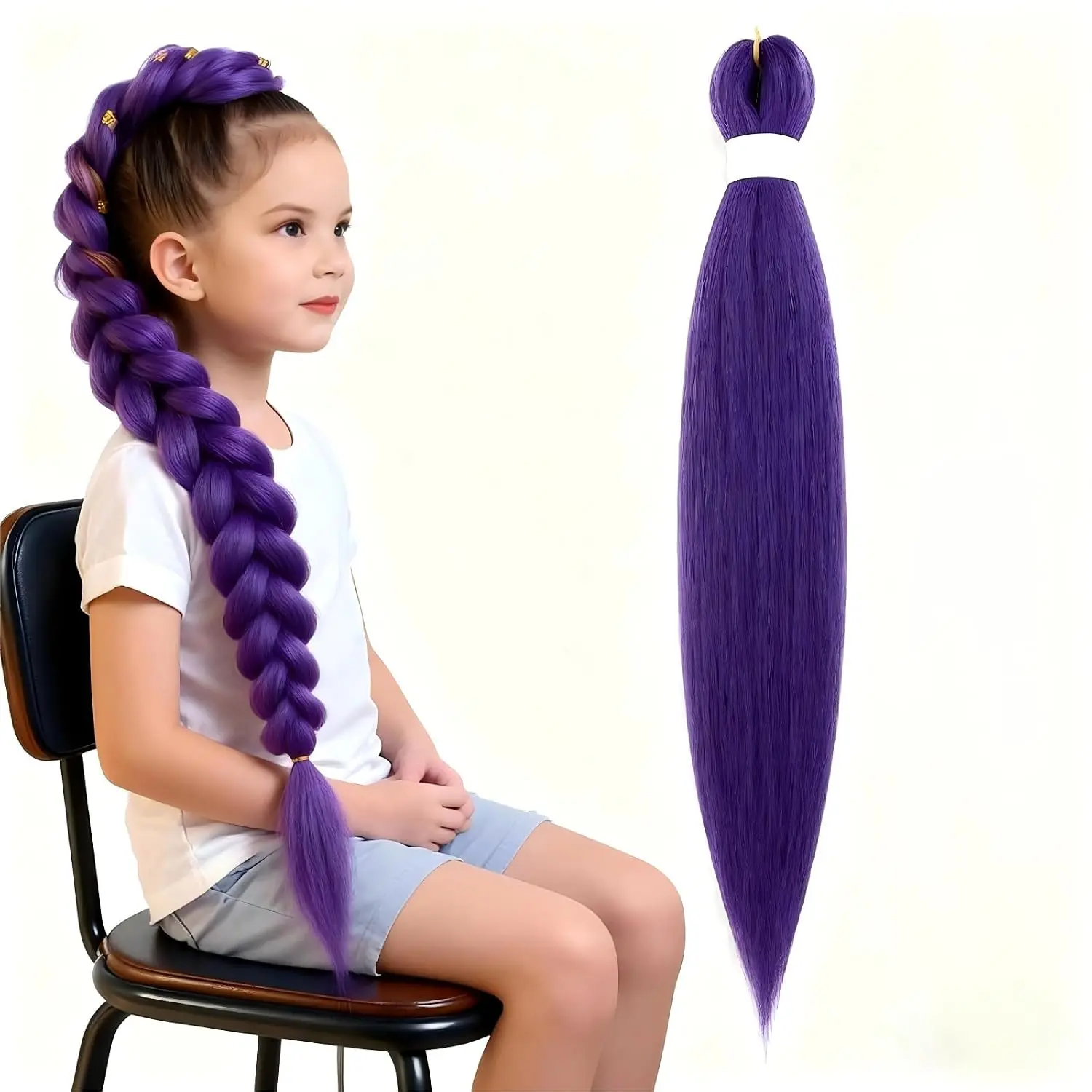 26 Inch Deep  Braiding Hair Pre Stretched Synthetic Hair Extensions, Soft Lightweight Colored Hair for Braids, Hot Water Setting Easy to Install Long Braiding Hair for Women