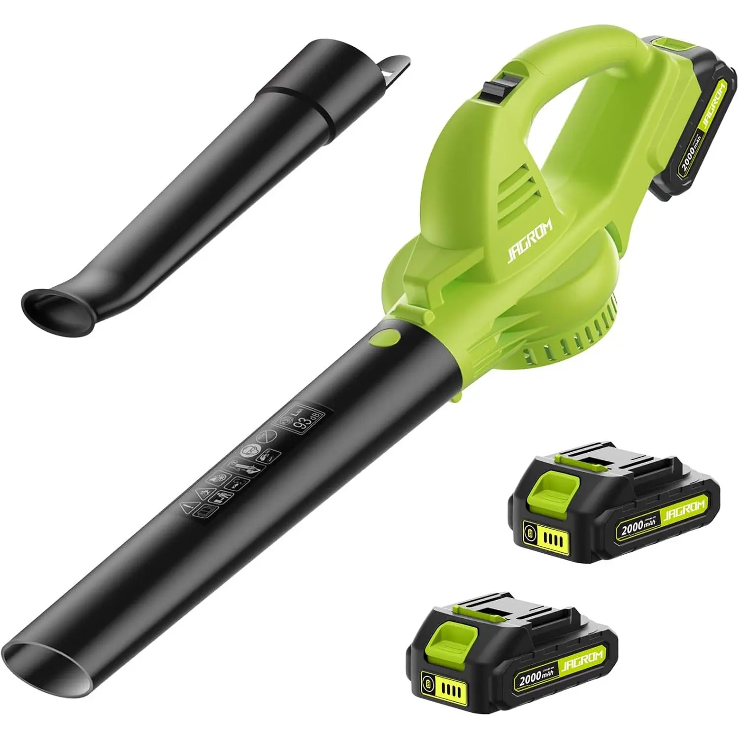 Leaf Blower Cordless with 2  and Charger, 130MPH 180CFM High Speed Leaf Blower with 2 Tubes, 20V Electric Leaf Cleaner, Lightweight Handheld Blowers for Lawn Care, Patio, Garden, House, Depot