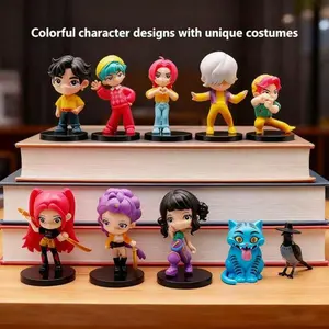 K-Pop Anime Hunter Girl Figure Set,10pcs Collectible Figures, Perfect Gift for Fans & Collectors, High-Quality Design,Ideal For Home Collections & Office Desk Displays, K-Pop Cake Decoration Perfect Party Gift  Birthday Gift Choice.