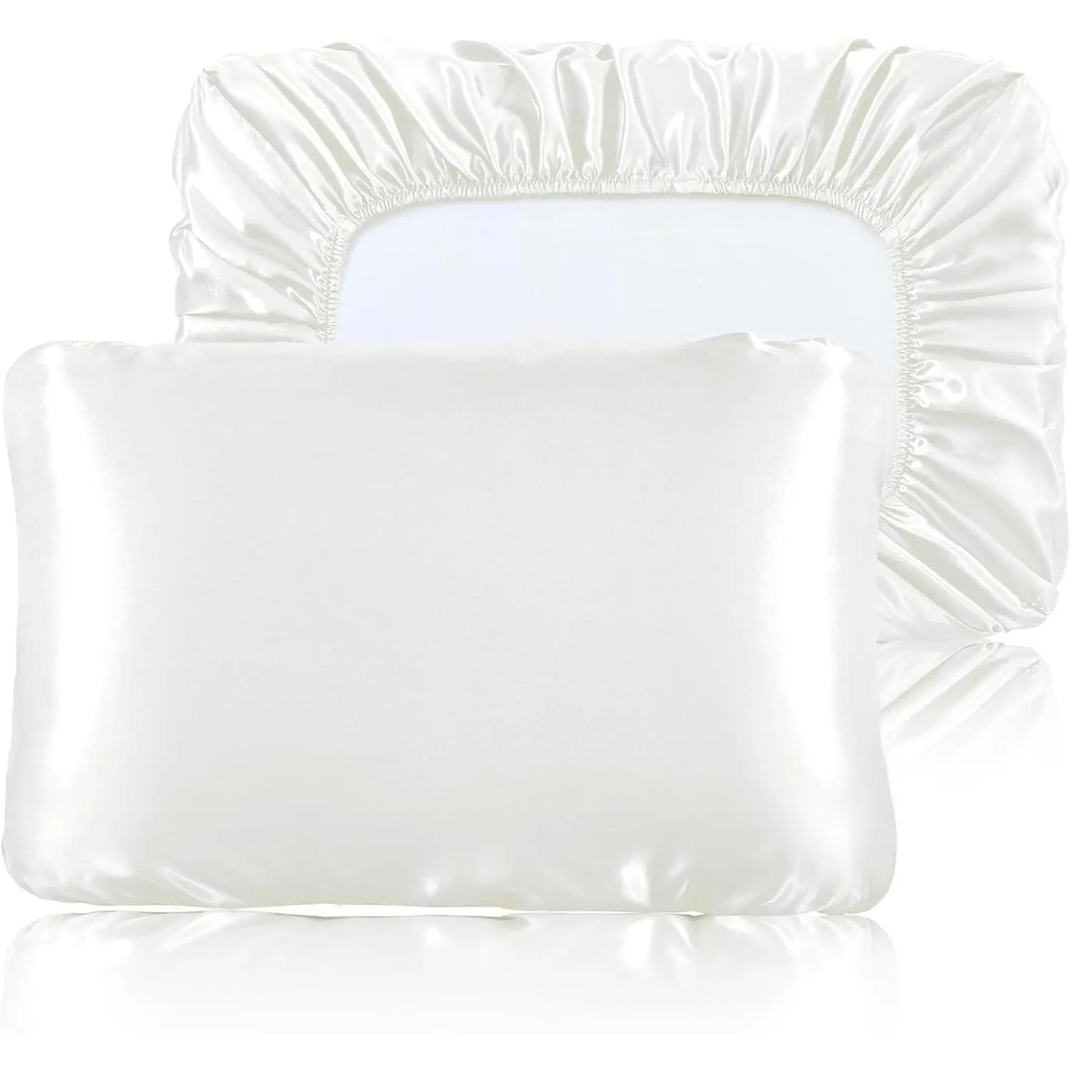 Grey Satin Pillowcase Standard/ Size Set of 2