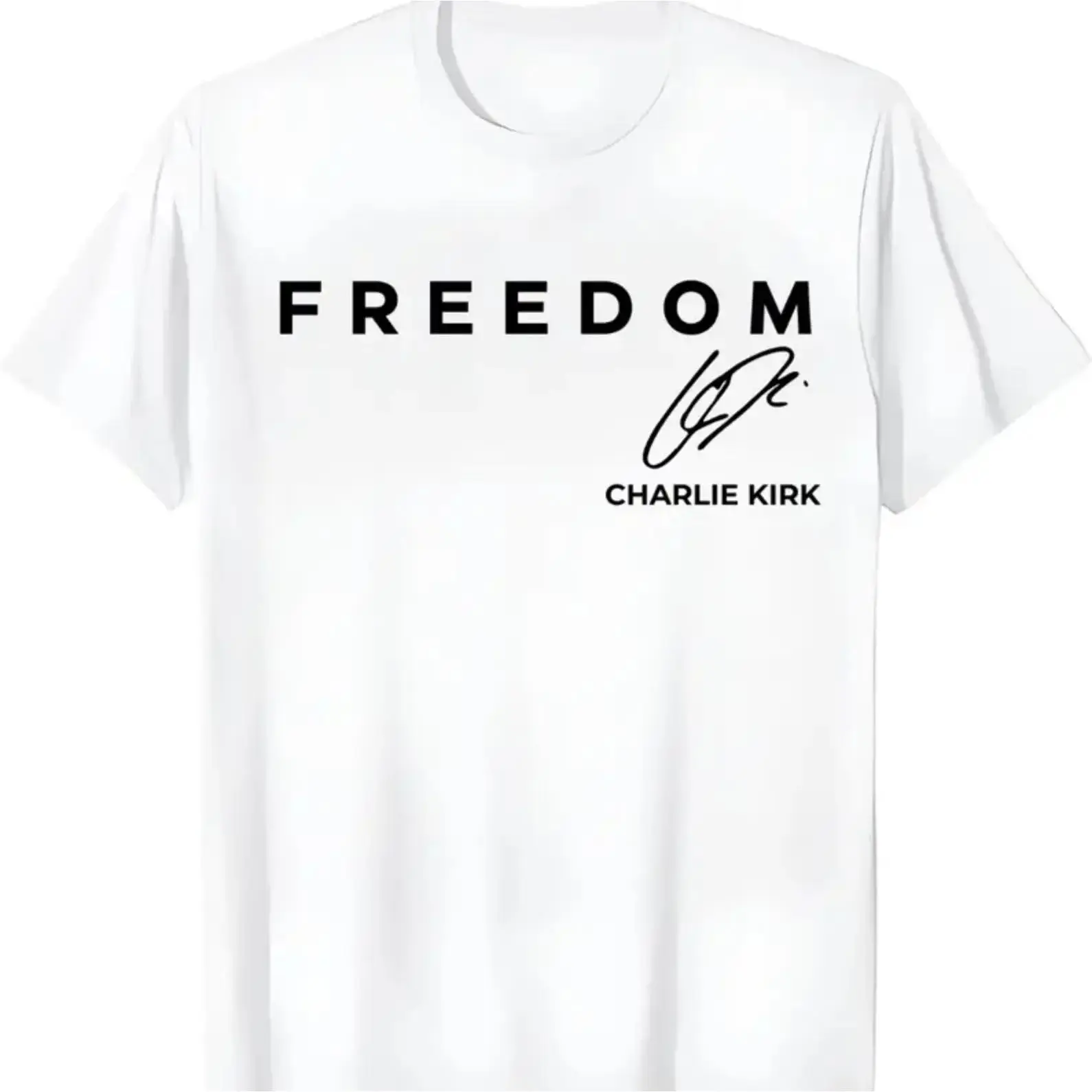 Charlie Kirk Freedom Short-Sleeve Activist Tee - Patriotism Tribute Memorial Pullover, Multi-Size Political Graphic Patriotic Apparel, Unisex Sports Top for Men and Women