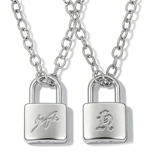 Fashionable Creative Hyunjin Lock Necklace Same As Huang Xuanchen's Style New Punk Necklace Men Women Fans Gifts