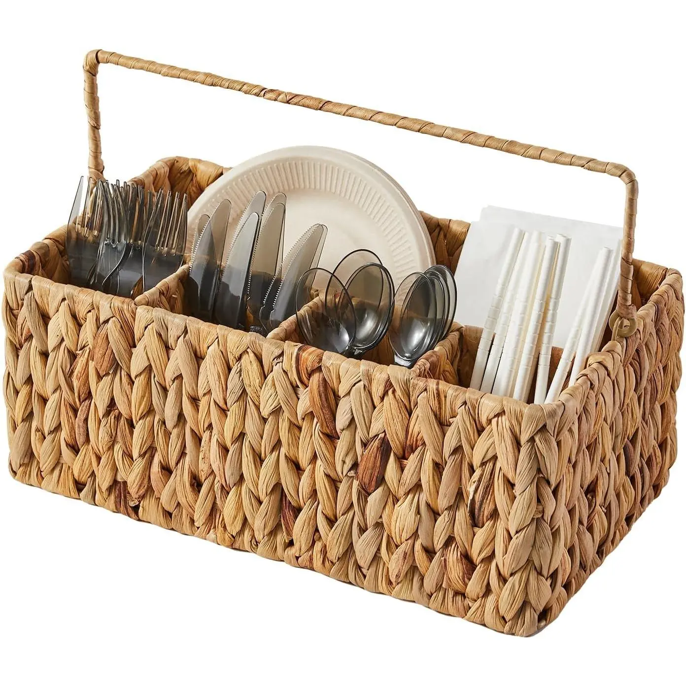 Utensil Caddy, Utensil Basket for Table, Napkin and Utensil Holder, Silverware Caddy, Cutlery Holder, Utensil Holder for Party, Picnic Caddy for Plates and Utensils
