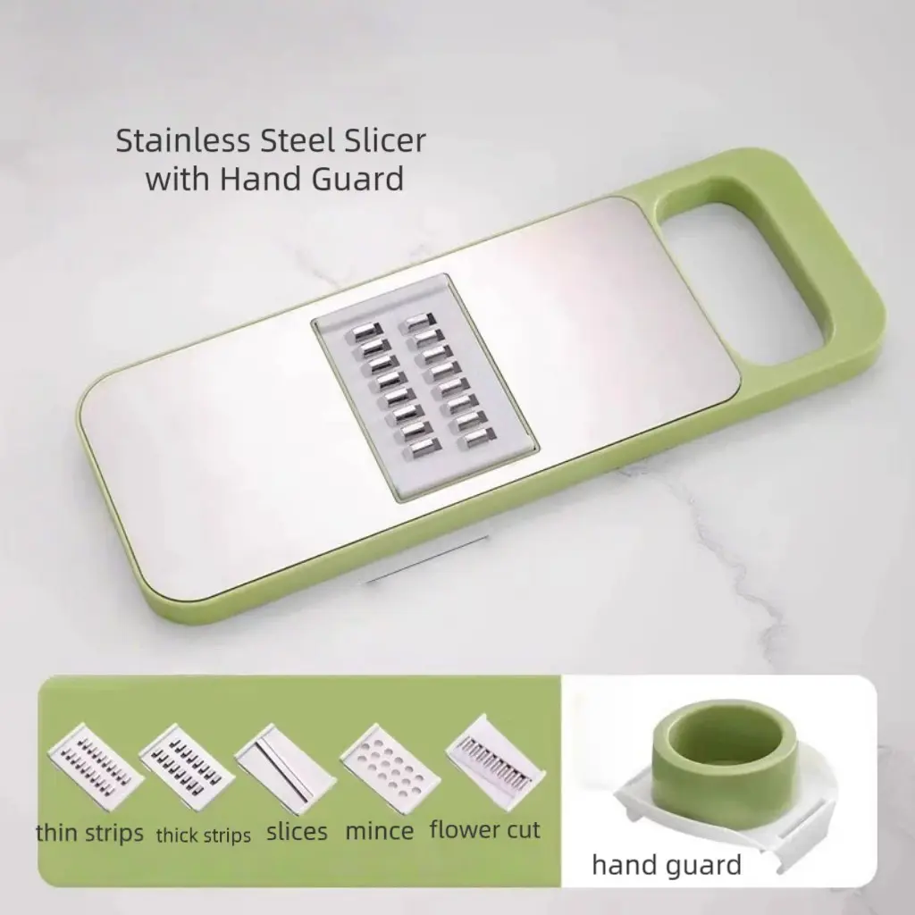 5 Blade Vegetable Slicer, Kitchen Tool for Vegetables, Potatoes, Onions, Carrots, Interchangeable Blades, Handheld Food Chopper