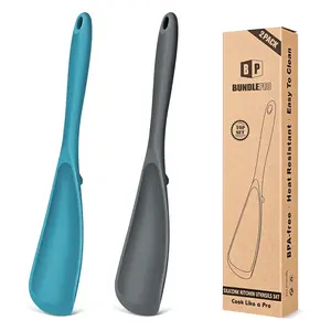 [Deals For You] Pack of 2 Cooking Spoons for Non stick Cookware, Multifunction Spatula Spoon BPA-Free, One-Piece Design, Suitable for Scooping, Scraping, Serving and Mixing