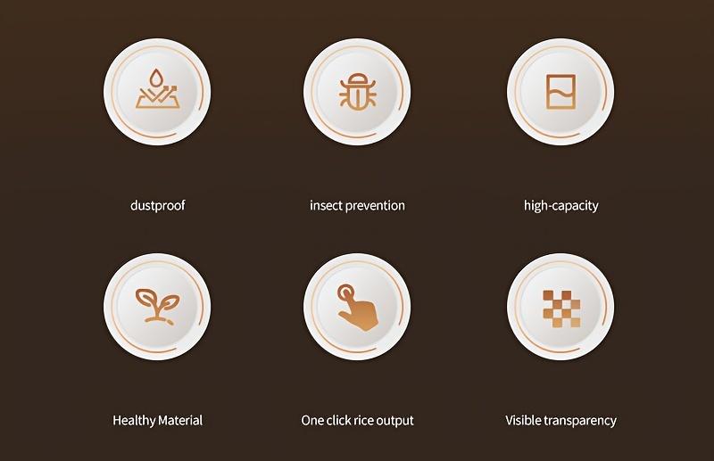 1 Pc Large Capacity Automatic Rice Dispenser, Food Grade Plastic Moisture-Proof Insect-Proof Sealed Tank, One‑Key Quantitative Rice Output, Home Kitchen Countertop Grain Storage