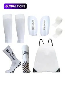 Professional Football Training Set, Letter Print Sports Socks & Shin Guard & Calf Sleeve & Athletic Tape & Backpack, Football Accessory, Sports Accessories for Soccer Training, Gym Set, Football Equipment, Football Kit, Tubesocks, Sports Stockings