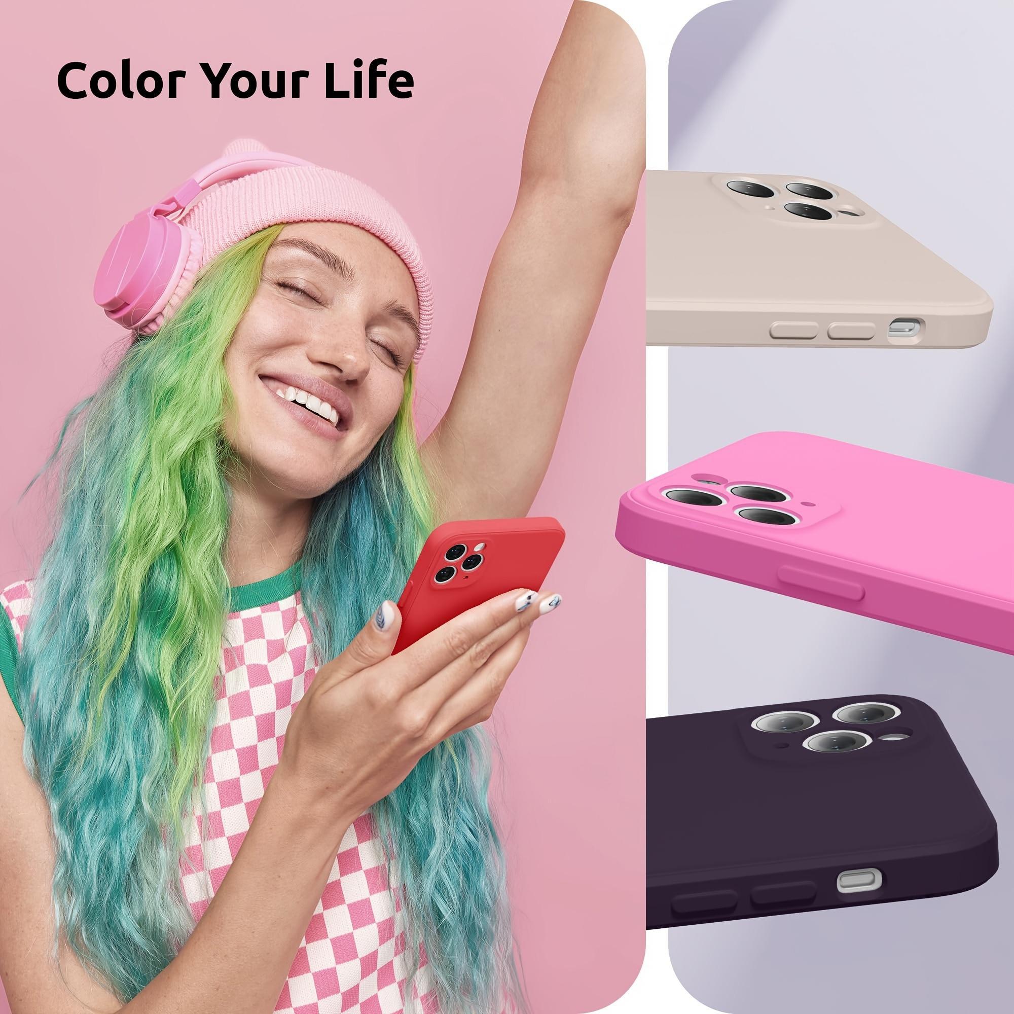 Solid Color Phone Case with Camera Protector, Full Covered Slim Gel Rubber Case with Soft Microfiber Lining, Phone Accessories for iPhone 11-17  Series