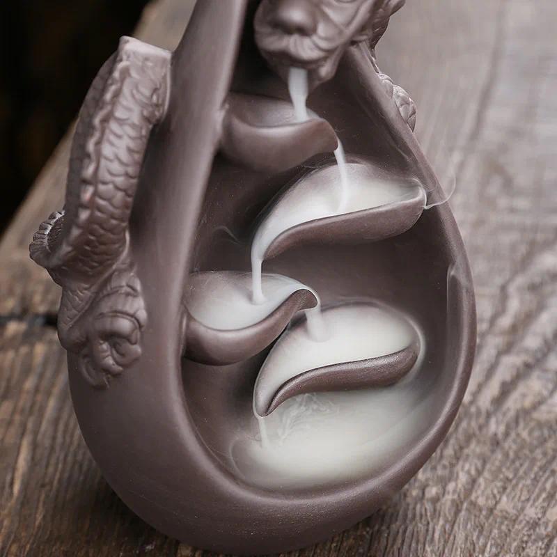 Dragon Design Incense Burner, Waterfall Backflow Incense Holder, Aromatherapy Ornament, Creative Gifts, Home Decor, without Incense, Scented
