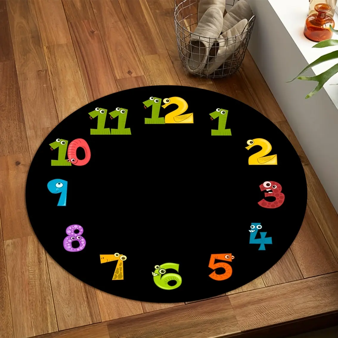 100% Polyester Clock-Patterned Flannel Carpet - Wrinkle-Resistant, Anti-Shrinkage, Durable, Lightweight, 100x100 (39x39) - Suitable for Living Room, Bedroom