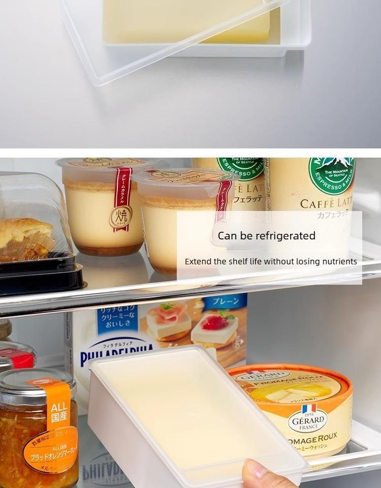 Butter cutting and storage box, food-grade refrigerator-specific plastic box with lid, cheese container.