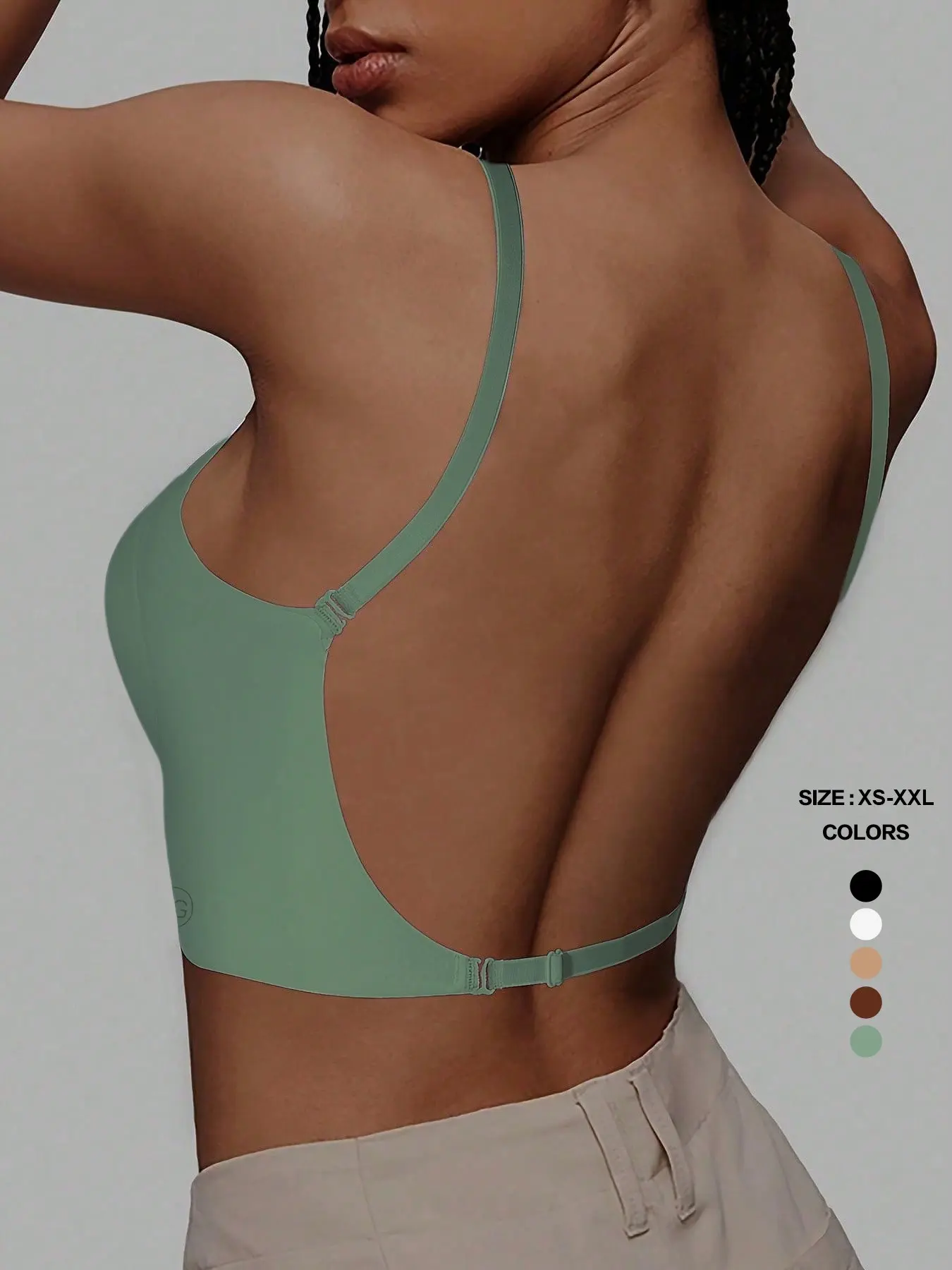Sexy Backless Seamless Casual Everyday Bra, Deep U-Back Design, Adjustable Straps, No Underwire, Full Coverage, Medium Support, Ideal for Dates, Weddings, Parties