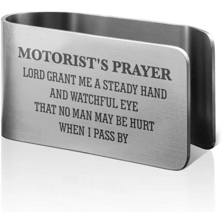 Motorist's Prayer  Visor Clip, Religious Gifts for  Driver | Religious Engraved Stainless Steel  Visor Clips for , Blessing  Accessories for Christian Driver, Sweet 16 Gifts