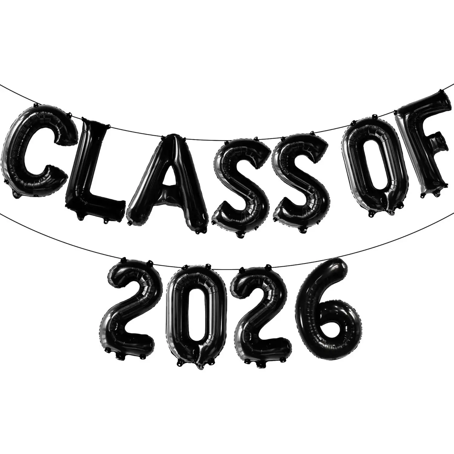 , Black Class of 2026 Balloons - 16 Inch| Graduation Balloons Banners| Black Graduation Decorations 2026| Class of 2026 Banner for Class of 2026 Decorations, Graduation Decorations.