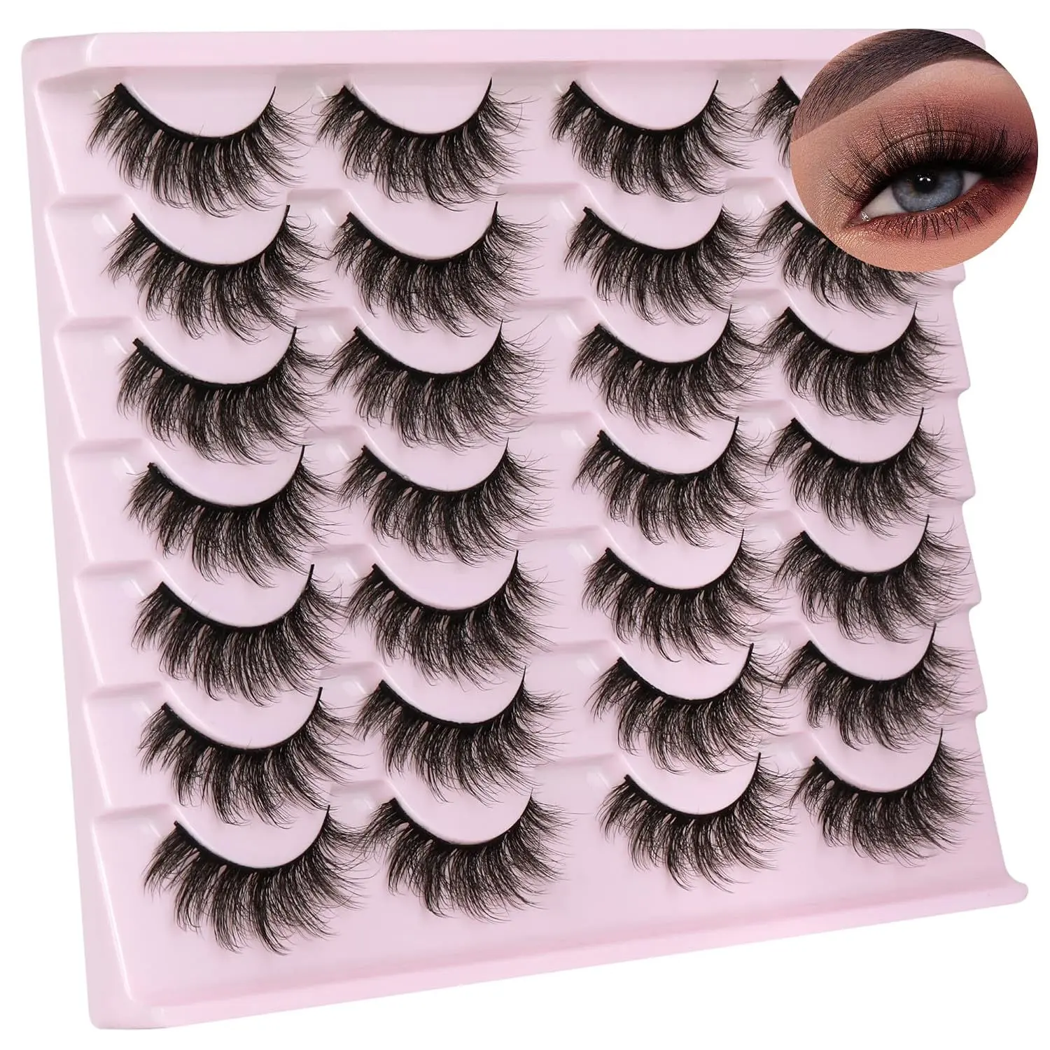 Fake diy individual Lashes Pack,14-Pair Wispy Mink Mixed Length False Eyelashes, 5D Volume 16mm  for Natural Look (Beauty & Personal Care Makeup Accessory) cosplay party