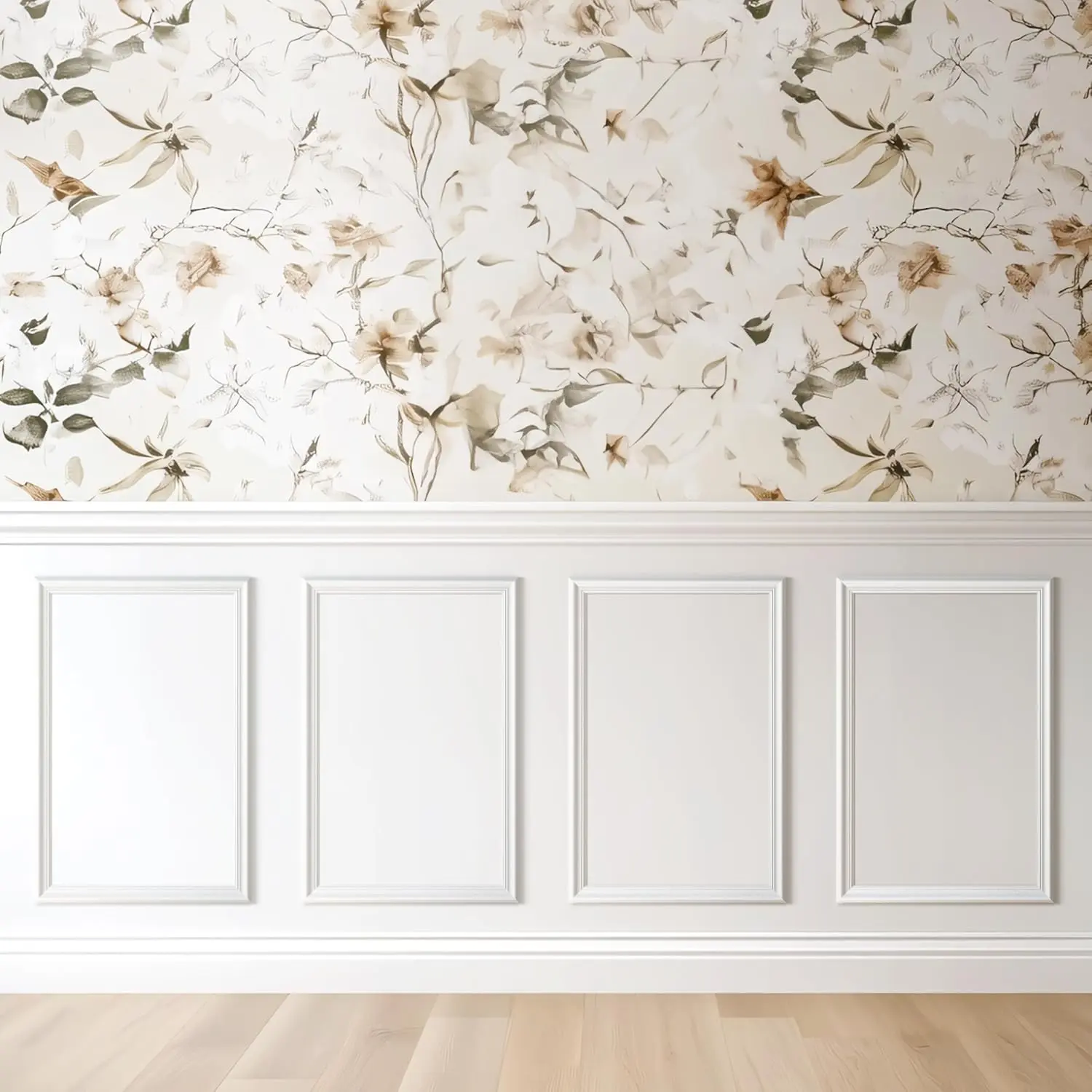 Peel and Stick Wall Molding Kit, Accent Wall Panels for Interior Wall Decor with Double-Sided Tape, 4 Set Pre-Cut PS Wainscoting Panels (16 * 24 in)