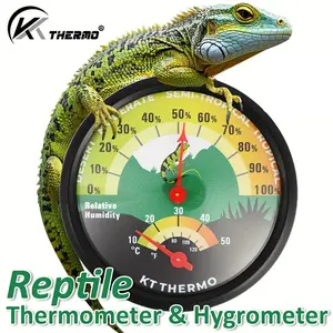 Lizard-Specific Thermometer Hygrometer with Suction Cup and Adhesive Back, Ideal for Snakes, Frogs, Spiders, and More Pet Enclosures